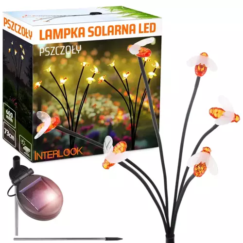 FLD-02-W | Solar-Bienen-LED-Lampe für | mAh | cm, 73 Außenbereich INTERLOOK den 600