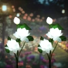 FLD-25-BLANCO | Flor solar | Lámpara solar LED para jardín Lotus, Nenúfar | 72 cm, 600 mAh