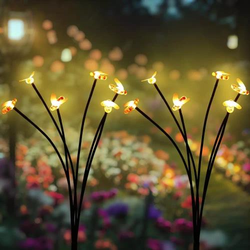 FLD-02-W | Lampe LED d'extérieur abeille solaire | 73 cm, 600 mAh