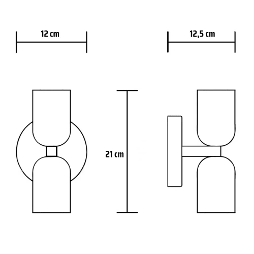 Aplicație de perete LED E27 | corp de iluminat decorativ pentru living sau dormitor | YG-W008-B+B