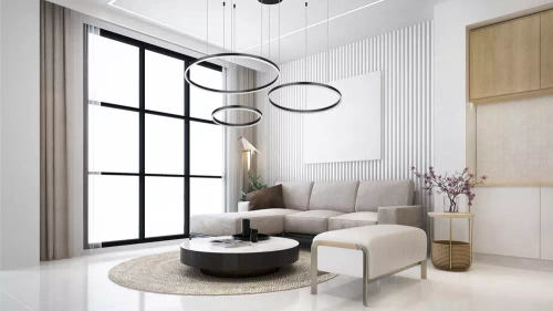 RLK-C03-69W-B | Kelių dalių moderni pakabinama lempa | LED | Juoda