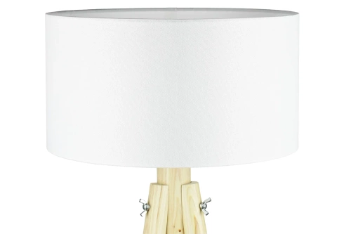 DYT-L150 | Hvid gulvlampe | Boho belysning til stue, soveværelse | Hvid gulvlampe med træramme