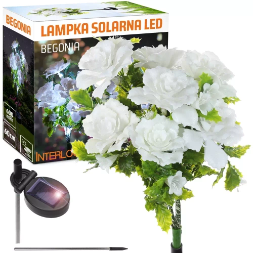 FLD-27-BÍLÁ | Begonia LED solární zahradní lampa | 60 cm, 600 mAh