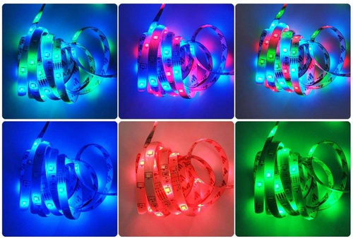 Faixa LED RGB | 5 milhões | Fonte de alimentação 230V | 300 LEDs | 5 modos de iluminação
