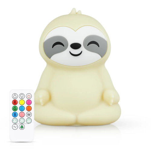 LED Silicone Night Light Sloth | Portable Children&#39;s Lamp 9 Light Colors | JL-243