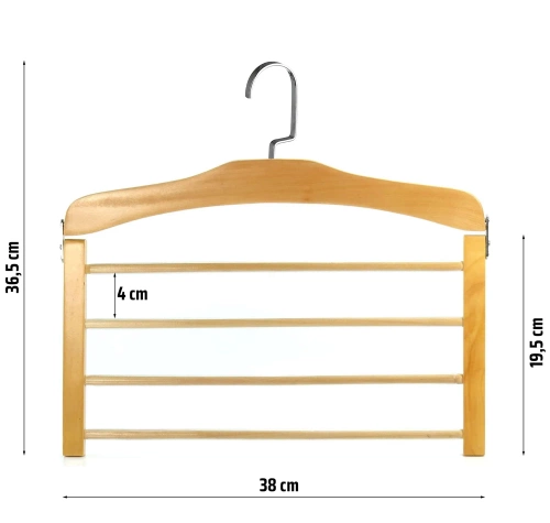 S-8101-HOUT | Kledinghanger | Draaibare broekhanger