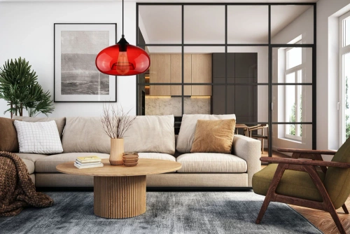 GB-D28-R | Moderne glazen hanglamp | Rood