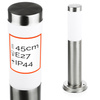 LLR-45CM | Staande tuinlamp, ronde paal voor een E27 lamp | Voeding 230V, RVS | RVS, 45cm