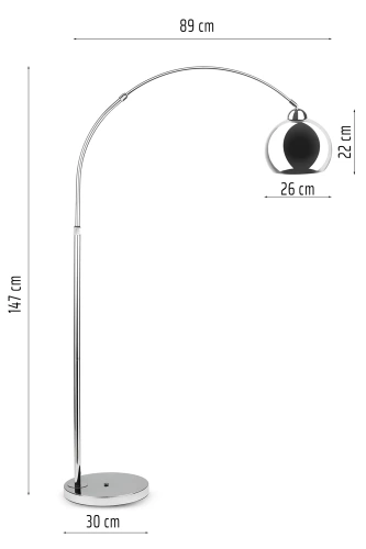 Stehleuchte | modernes Design, Metall | silber | DYT-L170B