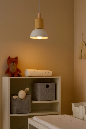 Luminária pendente com cúpula branca e detalhe em madeira | design minimalista escandinavo com soquete E27 | YG-XD002A-W