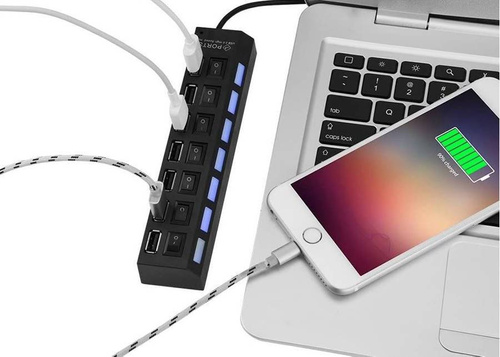 YT07 | USB 2.0 HUB til 7 porte | USB splitter/splitter