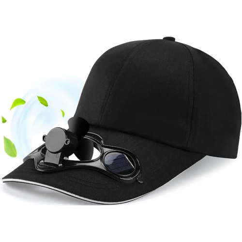 SFH-8934-BLACK | Solar hat with windmill | Baseball cap with a built-in fan | Cooling cap