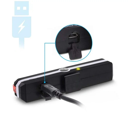 LED-Fahrradrücklicht | COB, 100 lm, integrierter Akku, USB-aufladbar, 40 g | BK-L2266