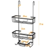 MJ2568-BLACK | Metal bathroom shelf | Black shower shelf on the cabin window