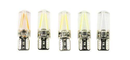 Lâmpada LED para carro W5W T10 COB 12V 24V 360* Filamento