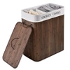 ZYL-100L-DABR | Cesto de roupa suja marrom | Recipiente de brinquedo de bambu | Cesto de roupa em madeira | Cesto de roupa suja com dois compartimentos para banheiro