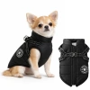 Abrigo de invierno para perro con arnés | talla S | negro | PET-016S-BK