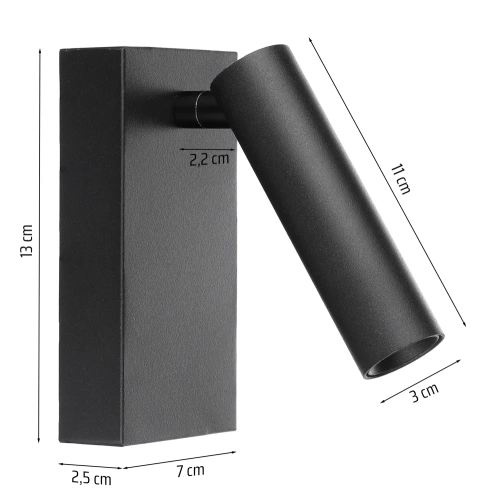 WLV-176-3W-B | Wandlamp | Wandlamp met beweegbare reflector | Moderne aluminium lamp