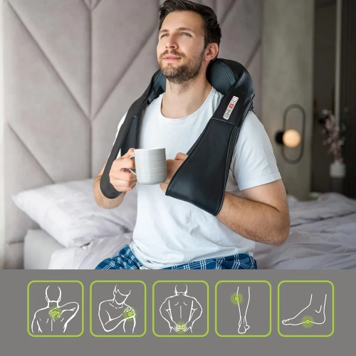 RN-001-SORT | Nakke og skulder massager | Opvarmningsfunktion