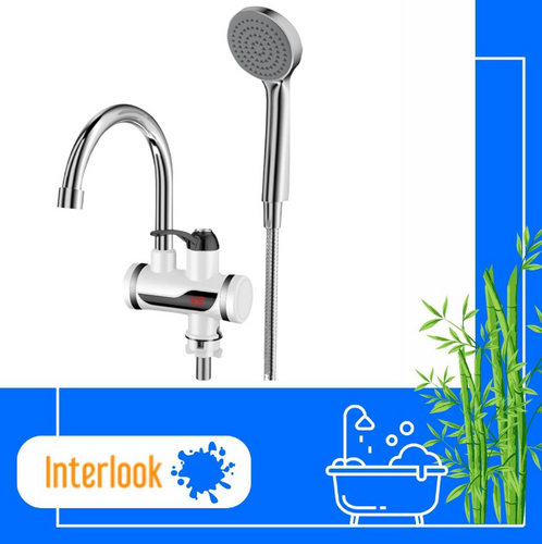 RX-018D | Torneira elétrica com função chuveiro | aquecimento | ajustável | aquecedor instantâneo com auscultador | Branco