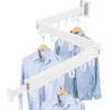 LYJ-T90-BRANCO | Cabide dobrável | Secador dobrável | Trilho de parede com ganchos 