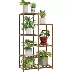 NZ238-BAMBOO | Suport de flori din lemn pentru ghivece | Stand pentru plante | Raft cu flori