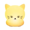 Luce notturna a LED in silicone a forma di gattino | Lampada portatile per bambini con 9 colori di luce | Lampada ricaricabile tramite USB | JL-228