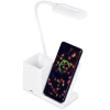 Slimme LED-bureaulamp met Qi draadloos opladen | 3-in-1 bureaulamp met organizer en oplader | Moderne bureaulamp met organizer | MD-K5-15W