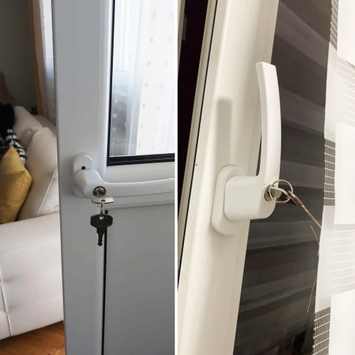 Manija de puerta con cerradura con llave | Blanco | FH-D12-BLANCO