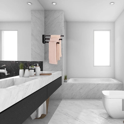 BTS-R003-B | Porte-serviettes de salle de bain | 3 bras pivotants