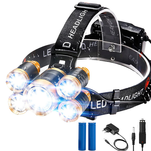 TM-A500 | XML-T6 CREE LED forlygte + 4x CREE R5 | 2x 18650 3,7V, 2000lm, 4 lystilstande