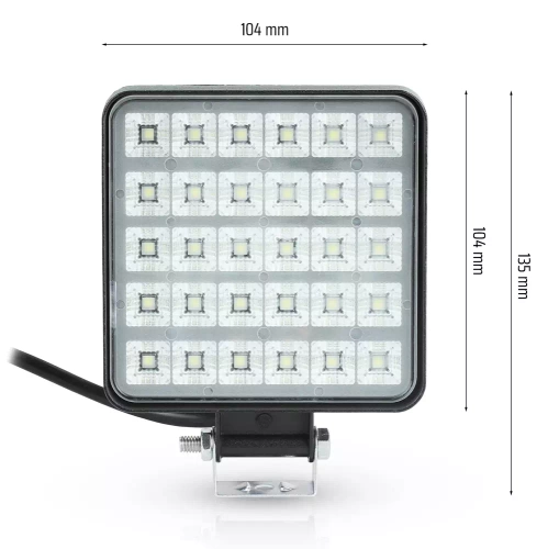 LED-Arbeitsleuchte | quadratisch, 45 W, 30 CREE LEDs, IP67, 25 mm Bauhöhe | WL004-45W-25MM