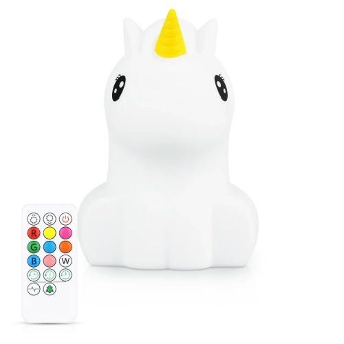  Luce notturna a LED in silicone a forma di unicorno | Lampada portatile per bambini con 9 colori di luce | Lampada ricaricabile tramite USB | JL-219