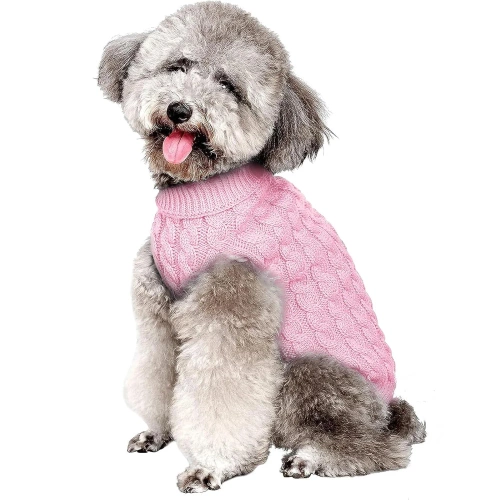 Jersey cálido para perro o gato | talla L | rosa | PET-014L-PINK