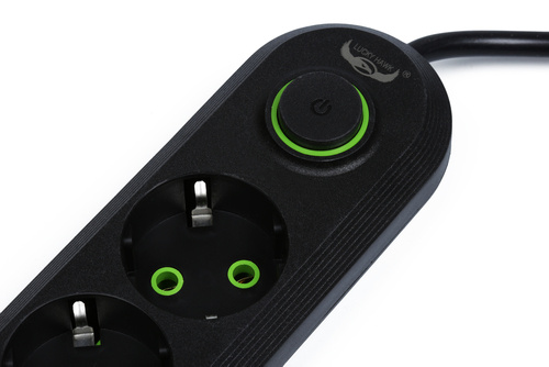 LH-F05U | Napájecí lišta 5 m | 5 zásuvek + 3x USB | Černá