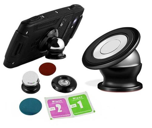 M047-Nero | Supporto magnetico in alluminio per telefono/tablet/navigatore