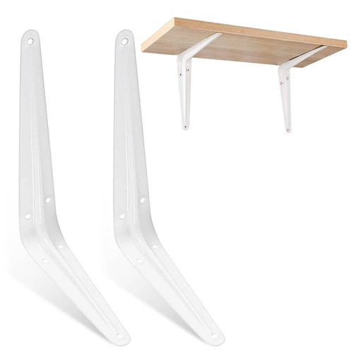 ZJ-2-SILVER | Shelf holder | Steel shelf brackets | Set of white bookends | 