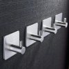 BXG-4PCS-SILVER | Silver hook for clothes, cloths, towels | Self-adhesive holder for kitchen accessories