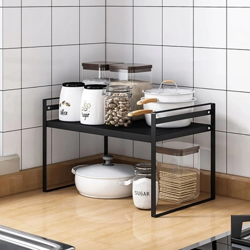 MSK-L50CM-B | Raft de baie pentru produse cosmetice | Suport de bucătărie metalic | Raft pentru condimente | Raft de sine stătător