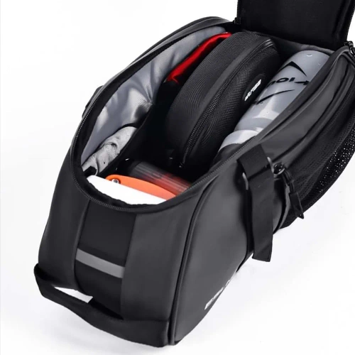 Alforja 3 en 1 para maletero de 8 L | Bolsa impermeable con reflectores | Alforja trasera espaciosa para maletero | FGTB-02