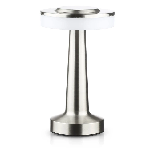 HJA14-ARGENT | Lampe de table sans fil | Lampe de nuit tactile avec couleur de lumière réglable | Lumière USB