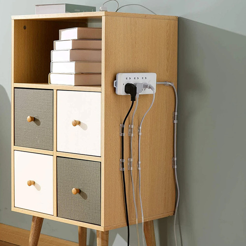 KZ-D58 | Set van 10 kabel- en draadorganizers | Clips met 3M nano-plakband | Wit