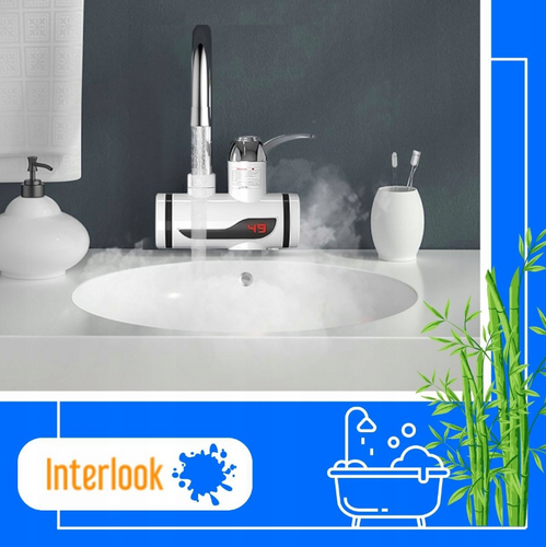 RX-018-BLANC | Robinet électrique avec fonction douche | Chauffage réglable | chauffe-eau instantané avec télécommande | Blanc