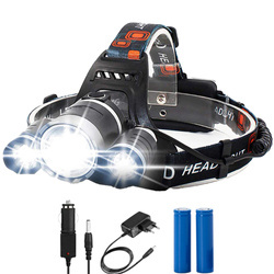 TM-134 | LED XML-T6 CREE + 2x CREE R5 headlamp | 2x 18650 3.7V, 2000lm, 4 lighting modes