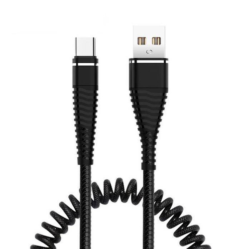 AM32 | Tip-C 1M | Cablu USB spiralat pentru incarcarea telefonului | Încărcare rapidă 3.0 2.4A