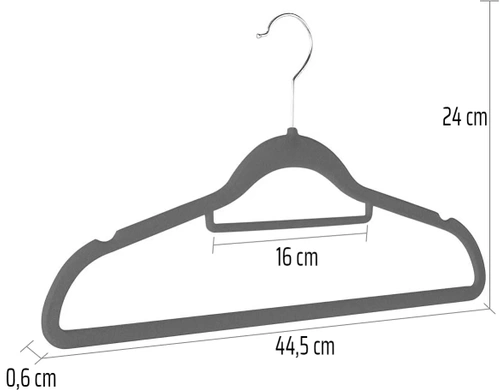 HLD-Z08 | Velor clothes hangers | A set of wardrobe hangers
