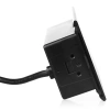 Inbouw stopcontact met schuifdeksel | dubbel stopcontact met USB PD lader | zwart | JX-S329-BLACK