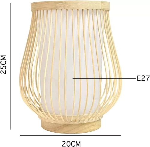 DLM-P240 | Álló éjjeli lámpa 25 cm, bambusz, E27 menet