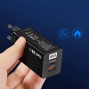GaN | 65 W бързо зарядно за стена с USB и USB-C PD 3.0 портове