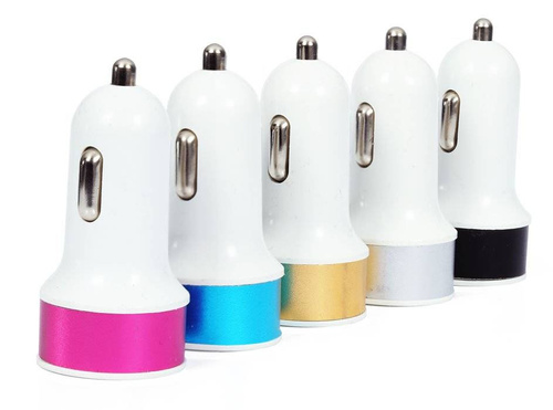5 kleuren | 2x USB 2.1A autolader 